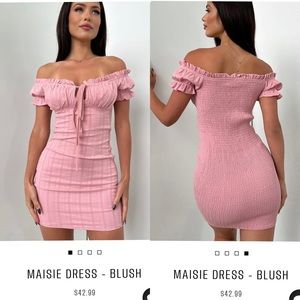 NWT Thats So Fetch Pink Off-Shoulder Mini Dress